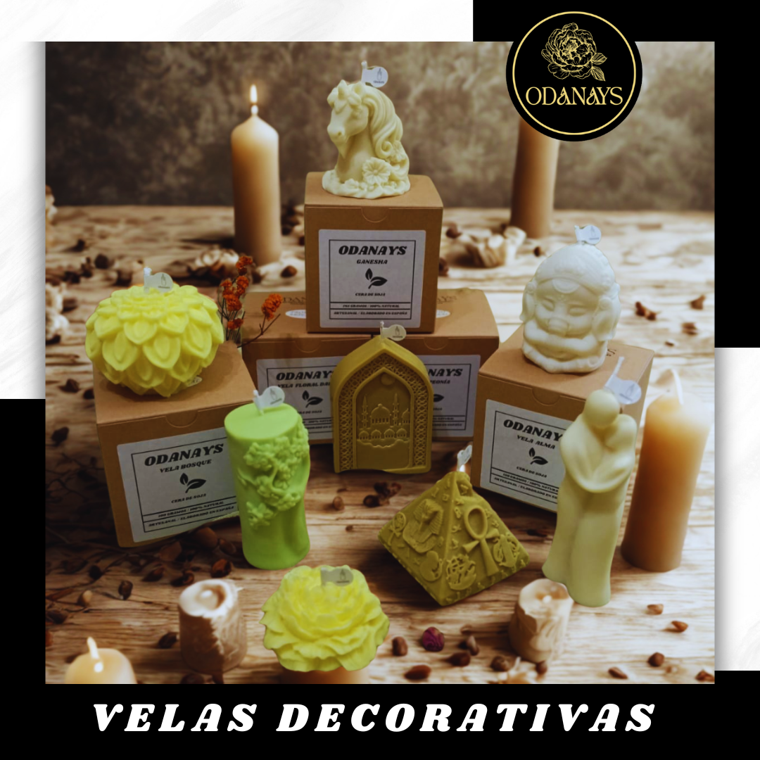 VELAS DECORATIVAS CERA DE  SOJA Y ABEJA