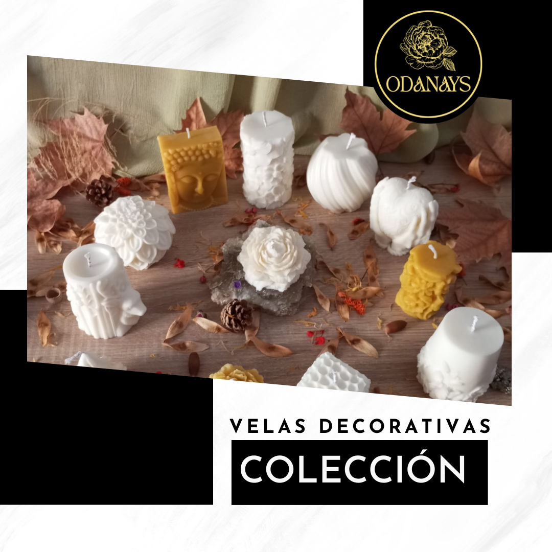 VELAS DECORATIVAS CERA DE  SOJA Y ABEJA